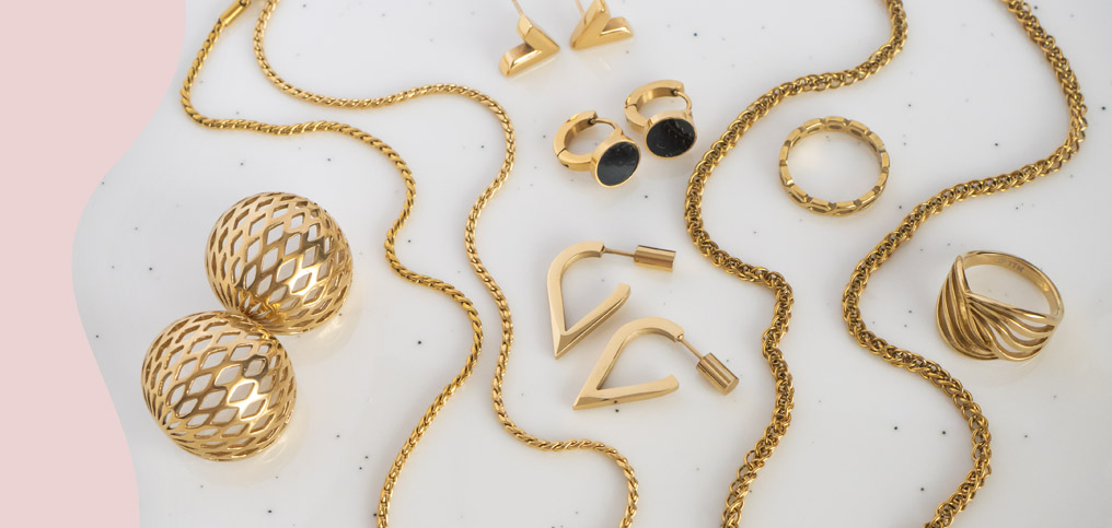 elegancka pozłacana biżuteria ze stali chirurgicznej dla kobiet