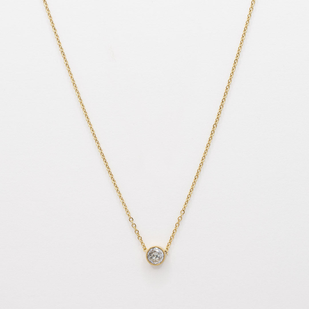 Naszyjnik z zawieszką z cyrkonią stal chirurgiczna