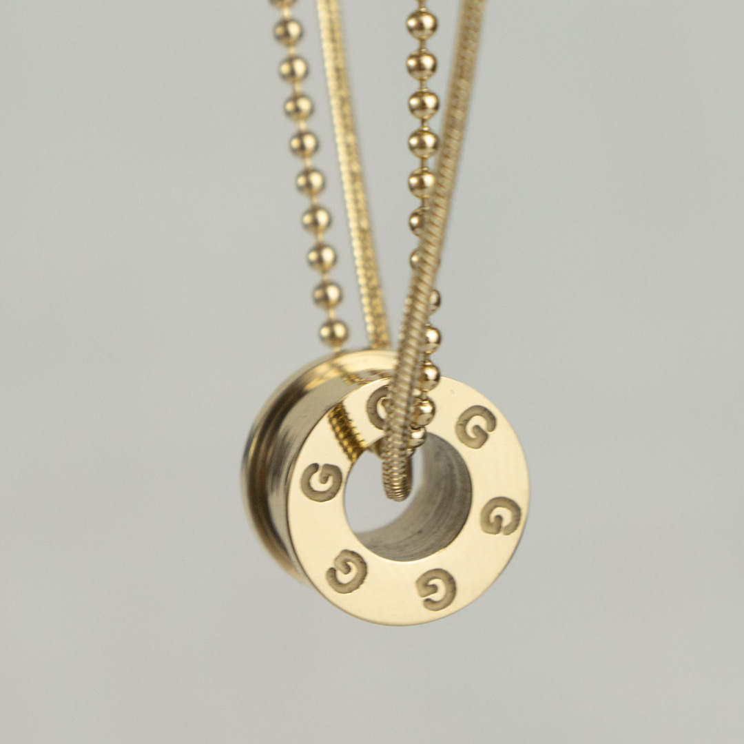 Naszyjnik podwójny z zawieszką stal chirurgiczna