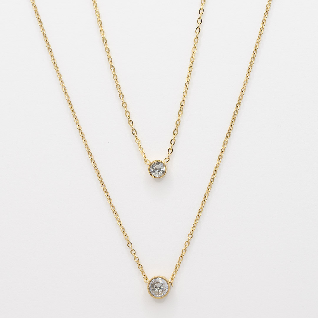 Naszyjnik z zawieszką z cyrkonią stal chirurgiczna