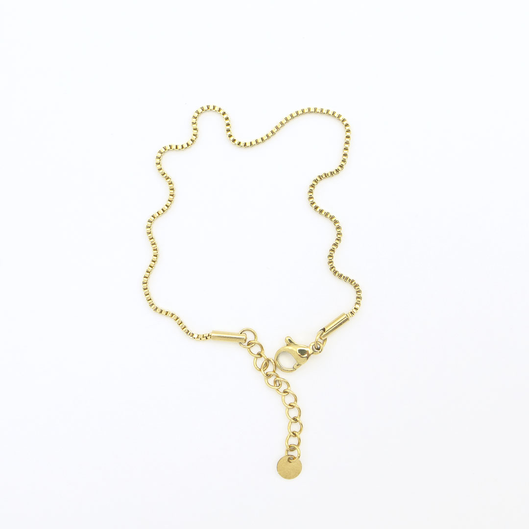 Bransoletka splot kostka pozłacana stalowa