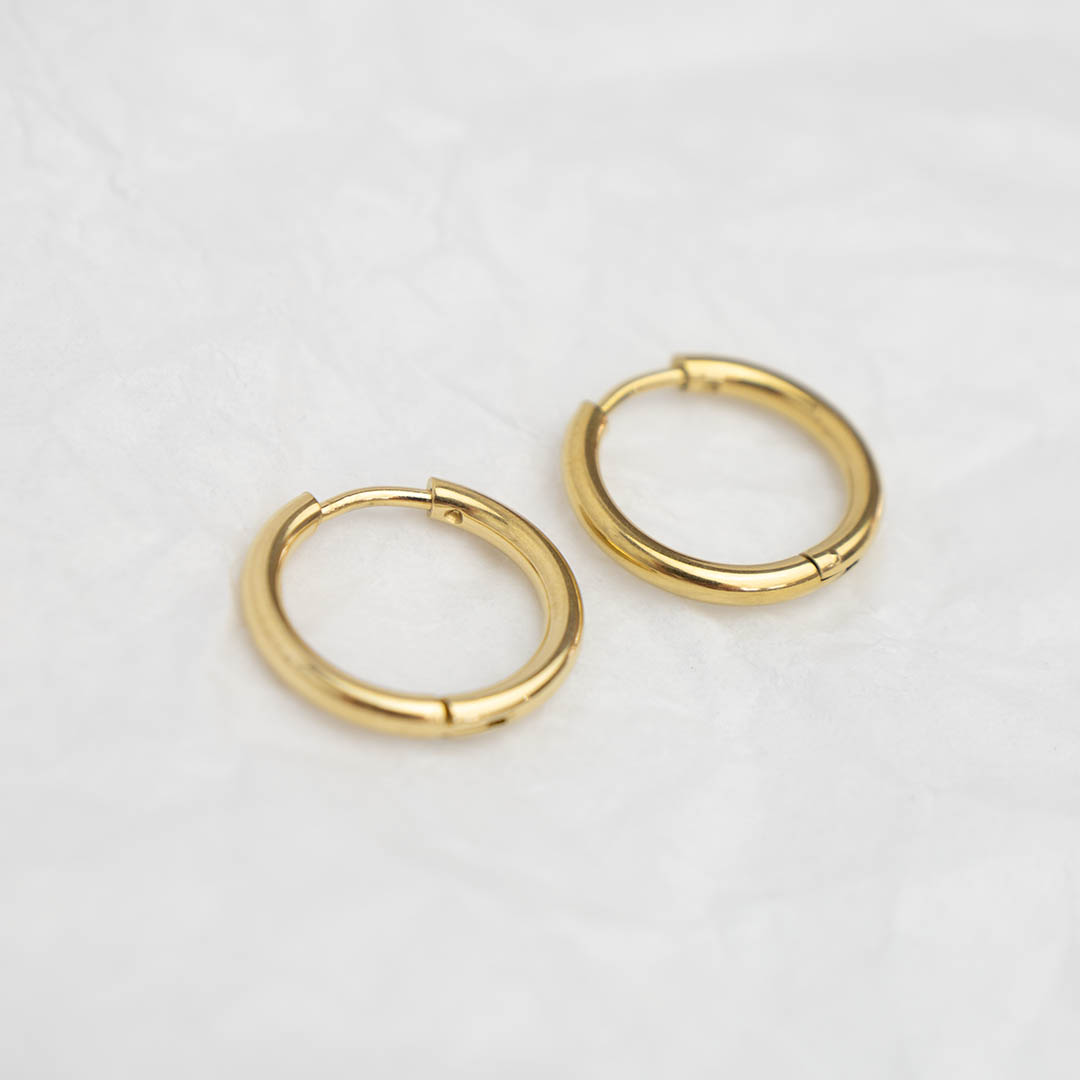 Drobne kolczyki koła pozłacane stal chirurgiczna