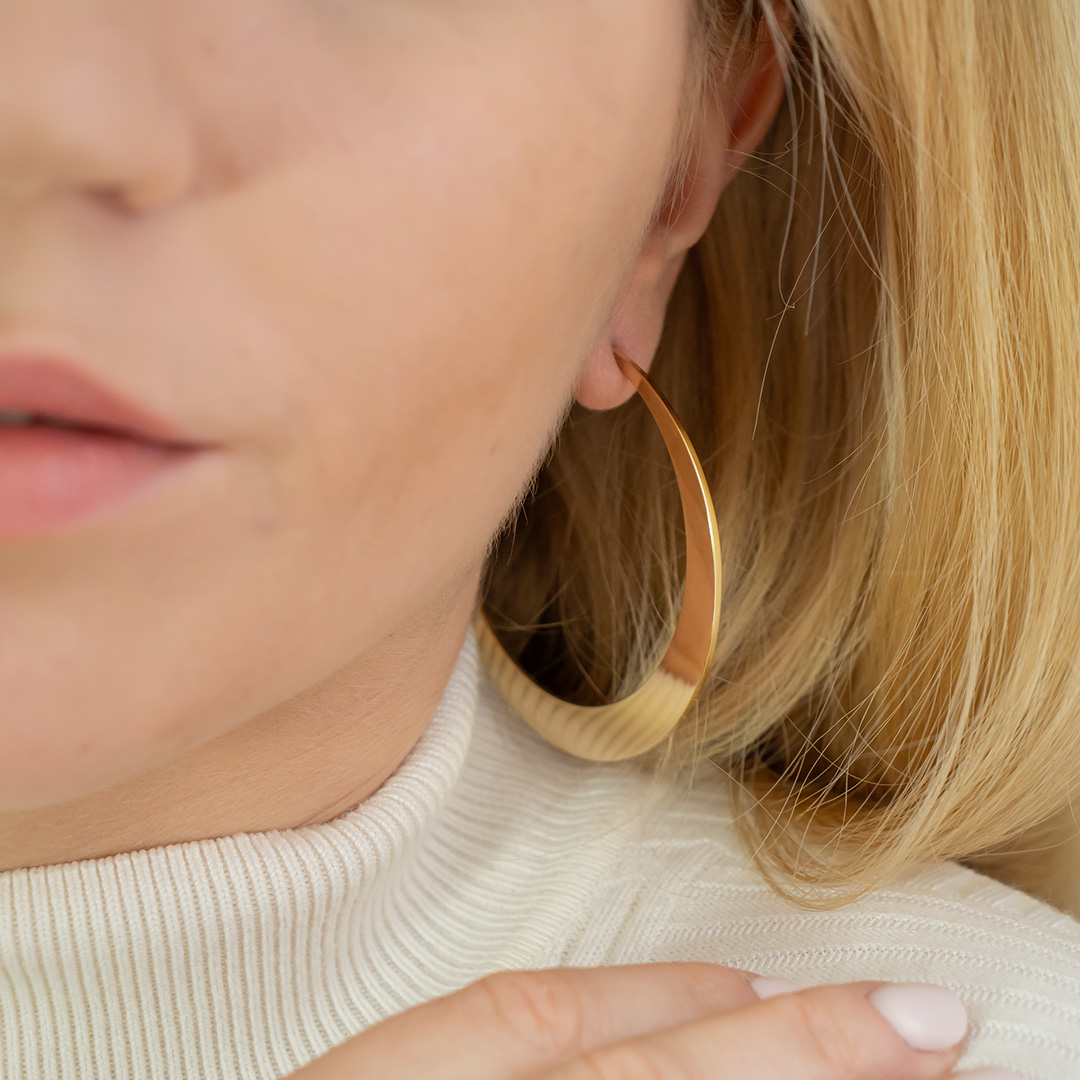 Duże kolczyki półksiężyce półkoła