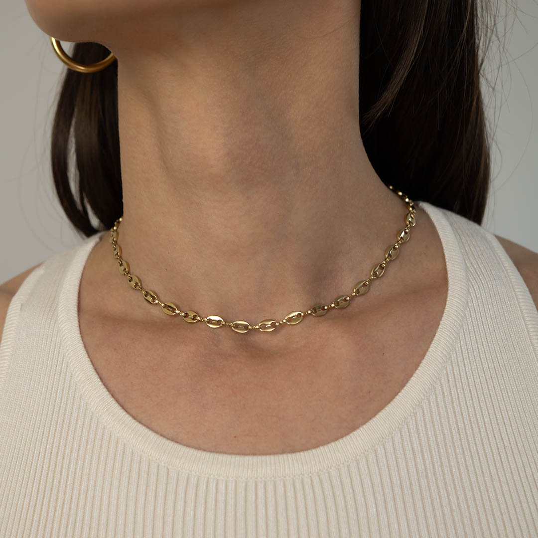 Naszyjnik z łańcuszkiem na plecach stal chirurgiczna