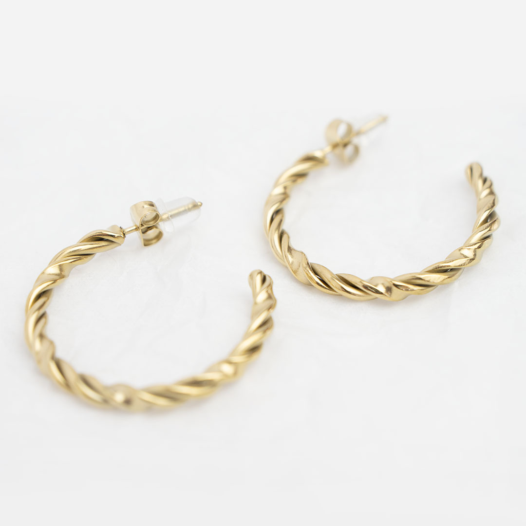 Kolczyki koła skręcone stal chirurgiczna