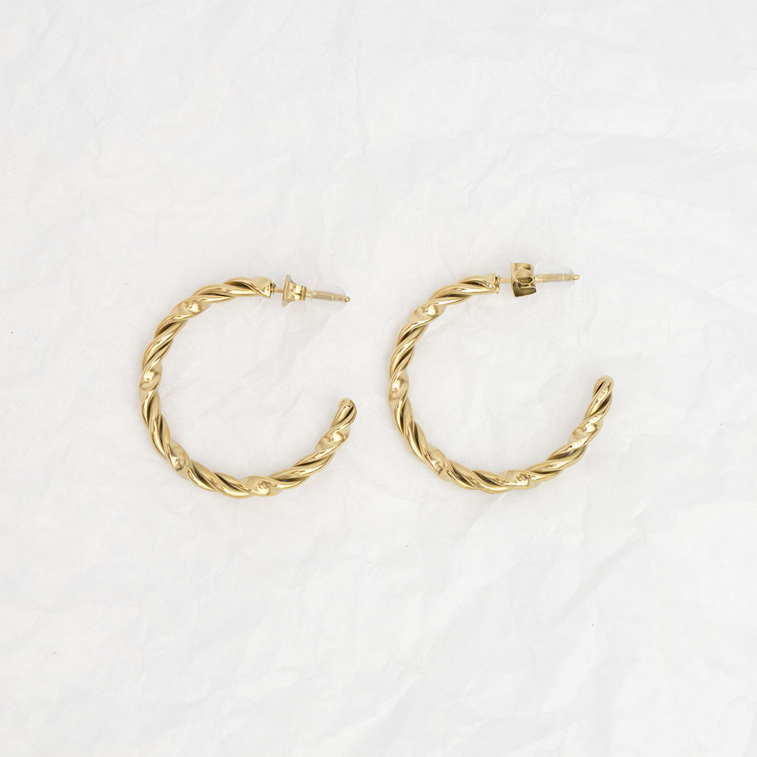 Kolczyki koła skręcone stal chirurgiczna