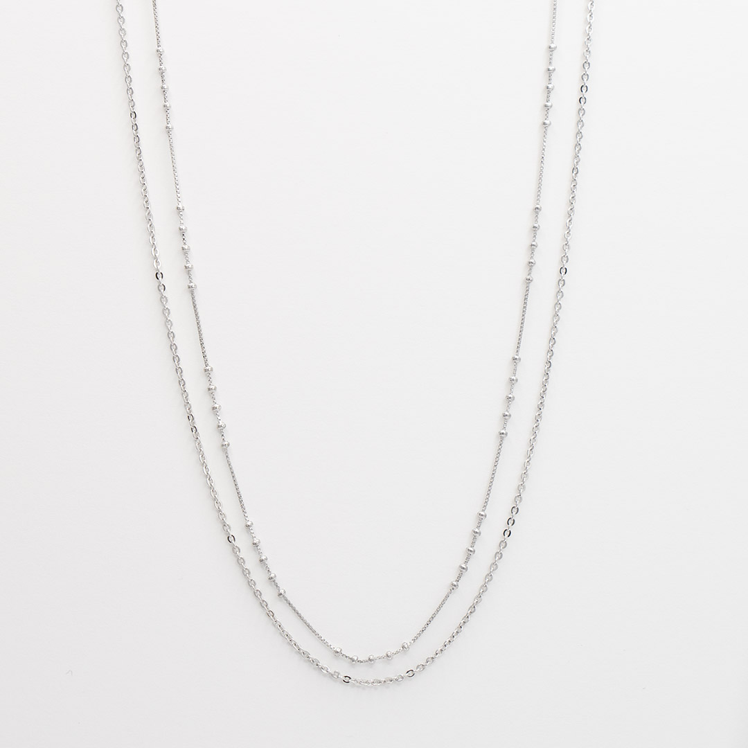 Delikatny naszyjnik podwójny z kuleczkami