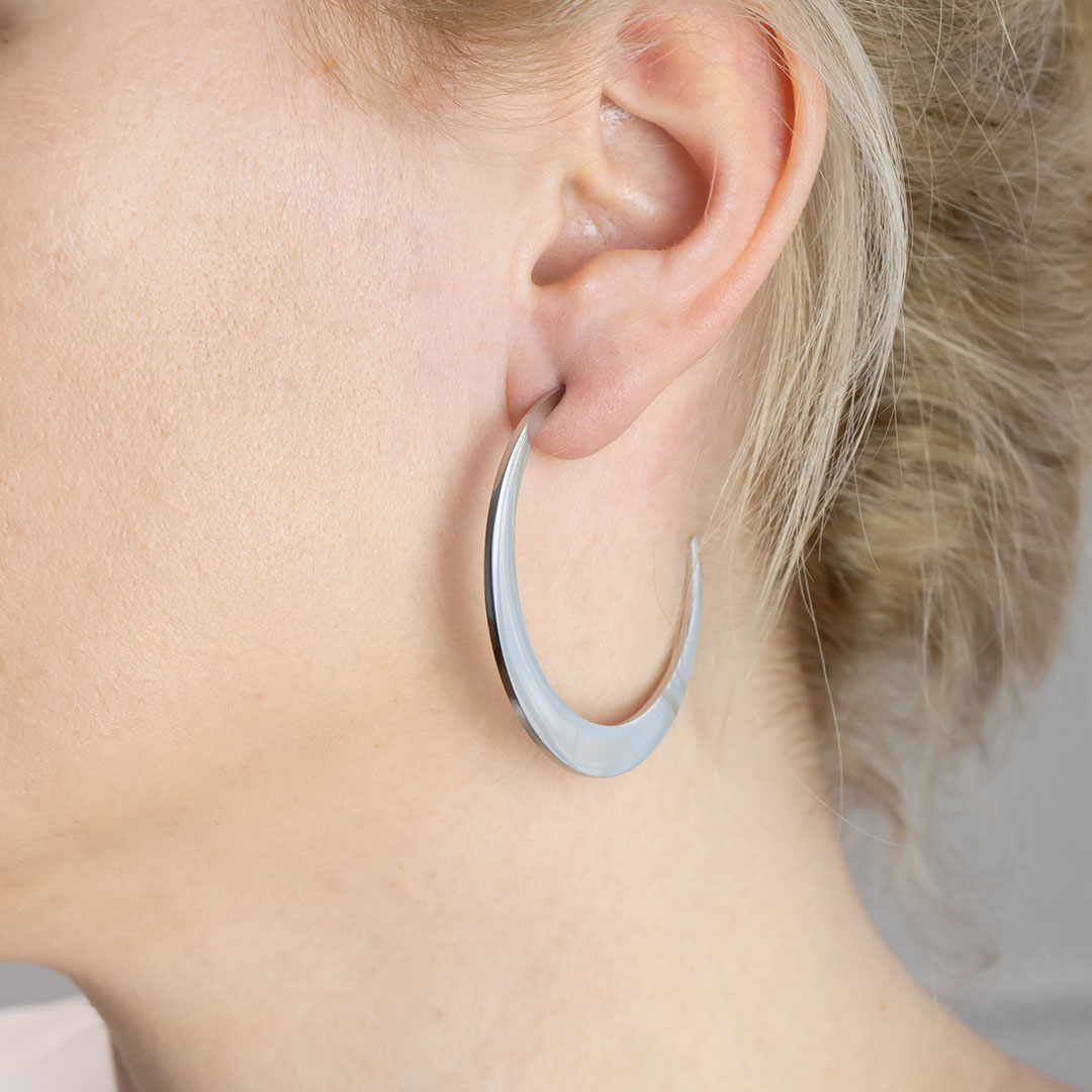 Duże kolczyki półksiężyce MOON stal szlachetna