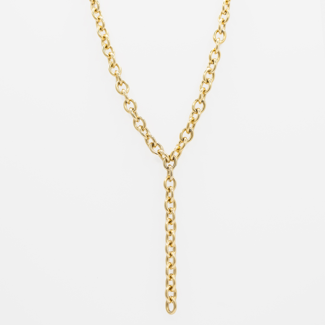 Naszyjnik z grubego łańcuszka pozłacana stal chirurgiczna