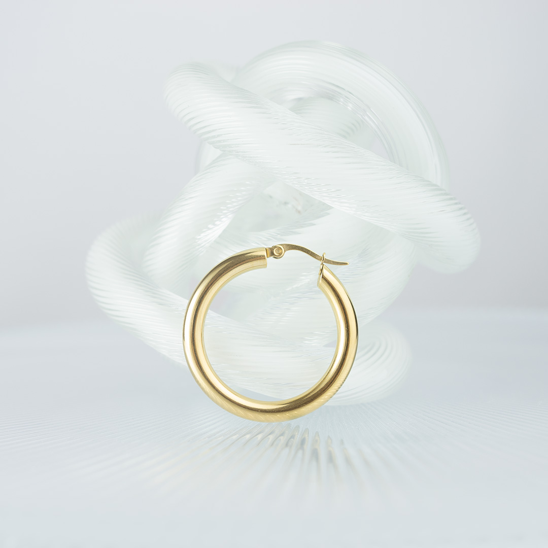 Grube kolczyki koła pozłacana stal nierdzewna