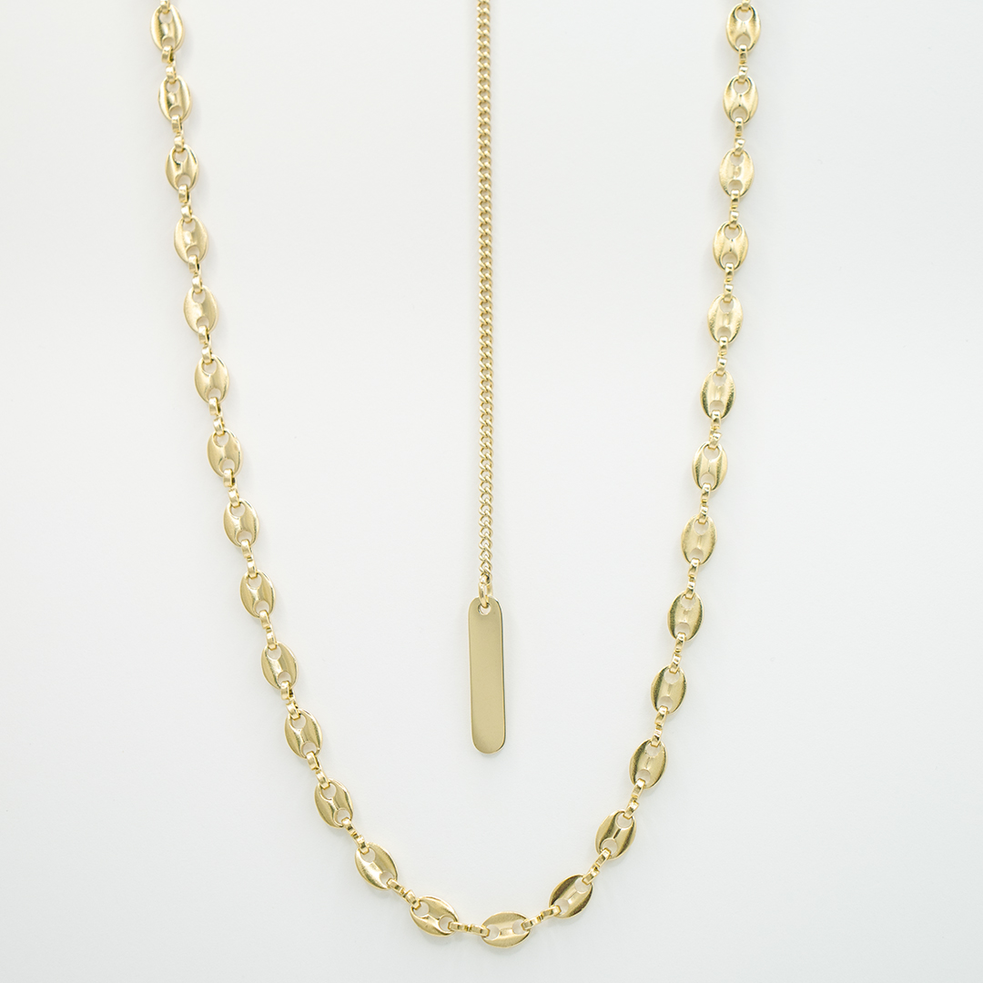 Naszyjnik z łańcuszkiem na plecach stal chirurgiczna