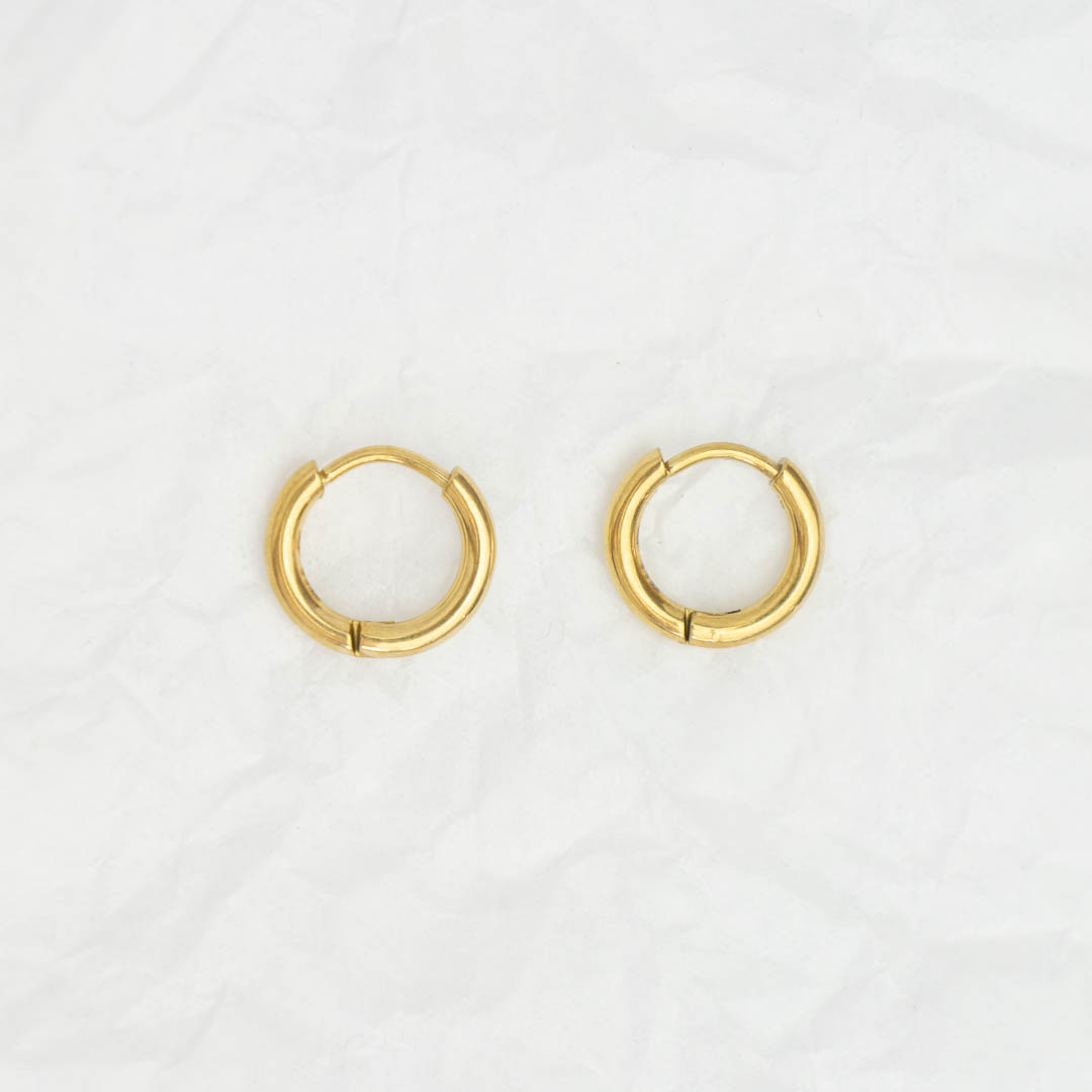 Małe kolczyki koła pozłacane stal chirurgiczna