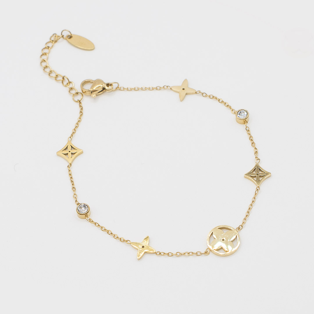 Bransoletka celebrytka z zawieszkami stal chirurgiczna