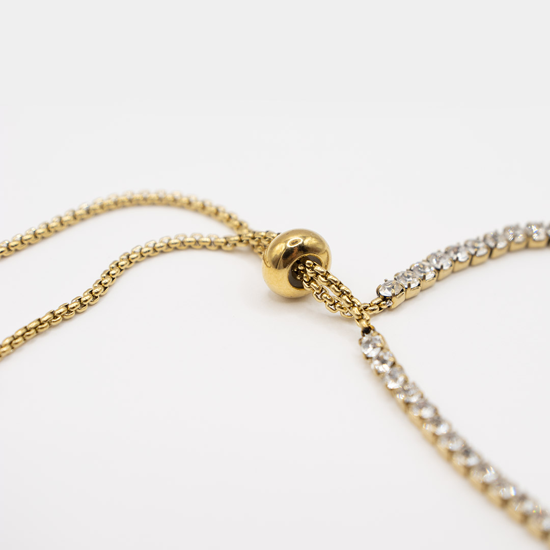 Bransoletka na zacisk z cyrkoniami stal szlachetna