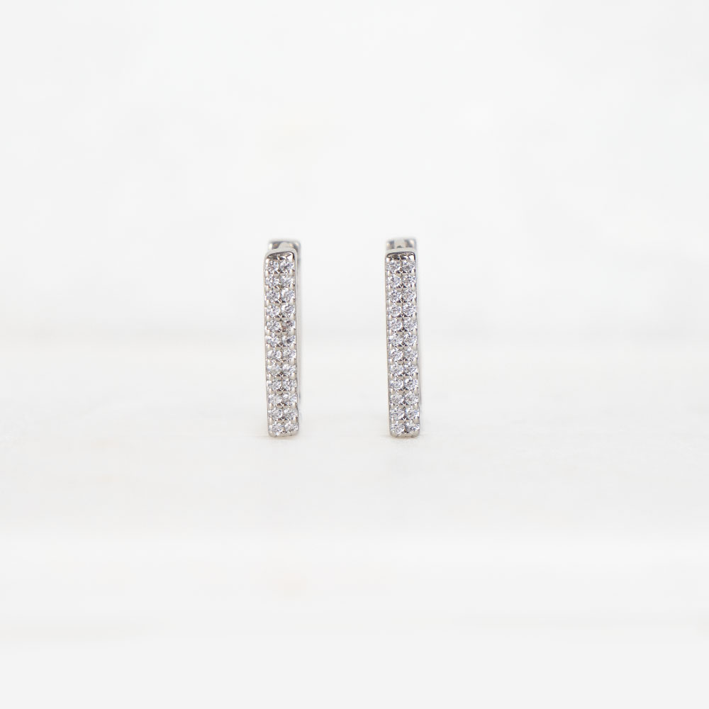 Prostokątne kolczyki z cyrkoniami