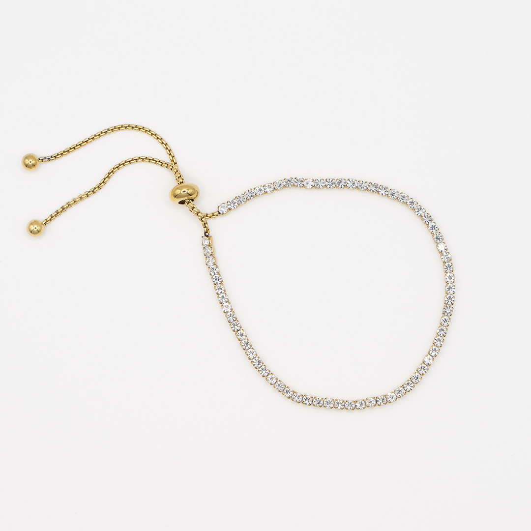 Bransoletka na zacisk z cyrkoniami stal szlachetna