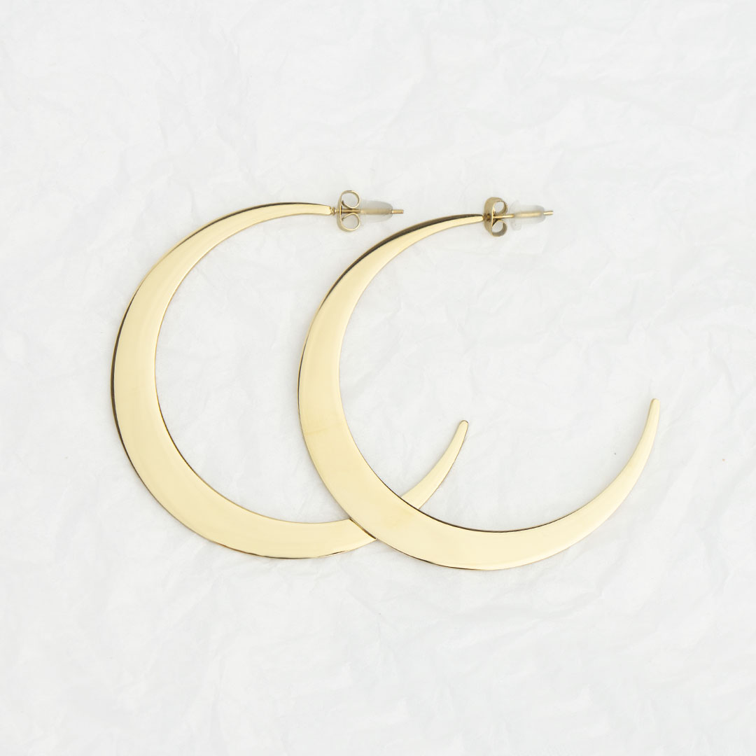 Duże kolczyki półksiężyce półkoła
