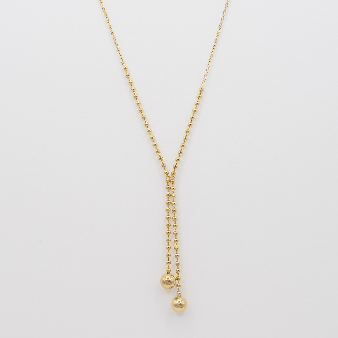 Naszyjnik z kuleczkami i podwójnym splotem stal chirurgiczna