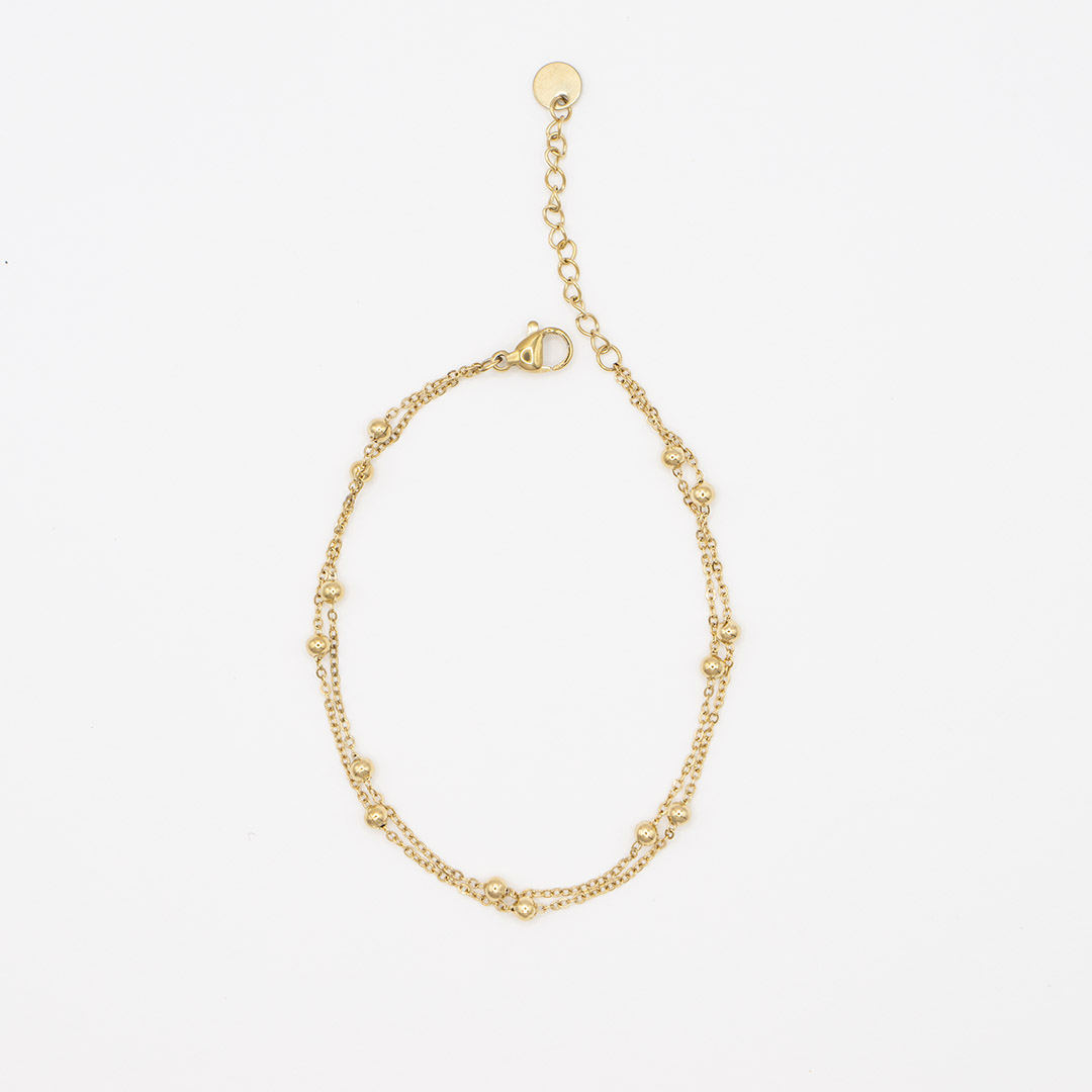 Bransoletka celebrytka z kuleczkami stal chirurgiczna