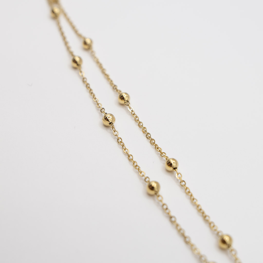 Bransoletka celebrytka z kuleczkami stal chirurgiczna