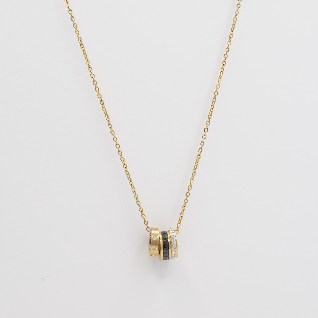 Naszyjnik z okrągłymi zawieszkami stal chirurgiczna