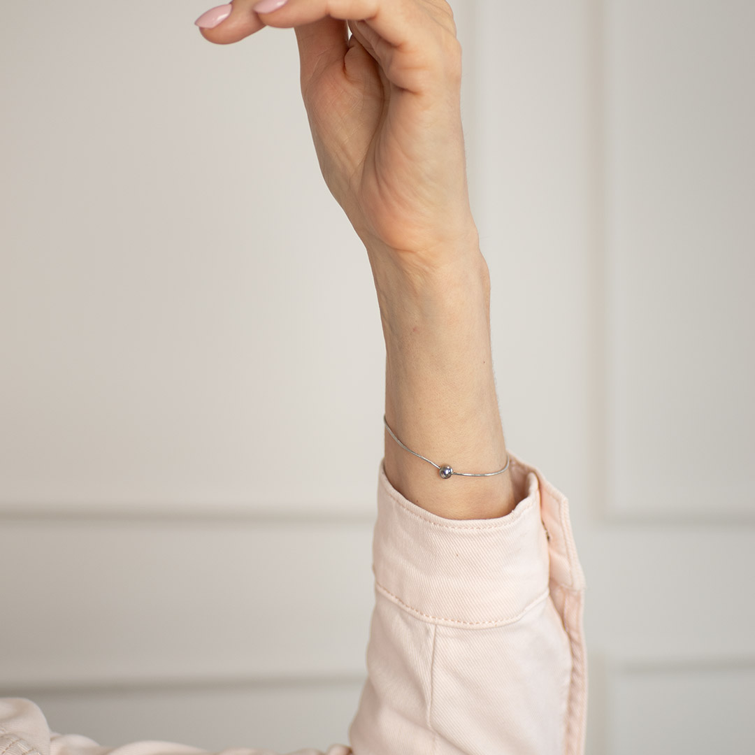 Bransoletka żmijka z kulką