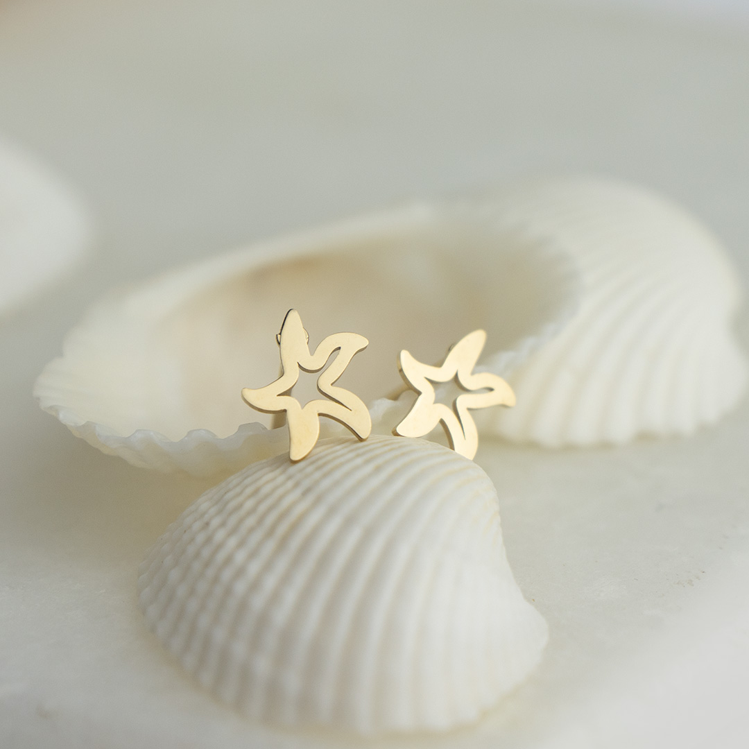 Kolczyki rozgwiazda na sztyft stal chirurgiczna