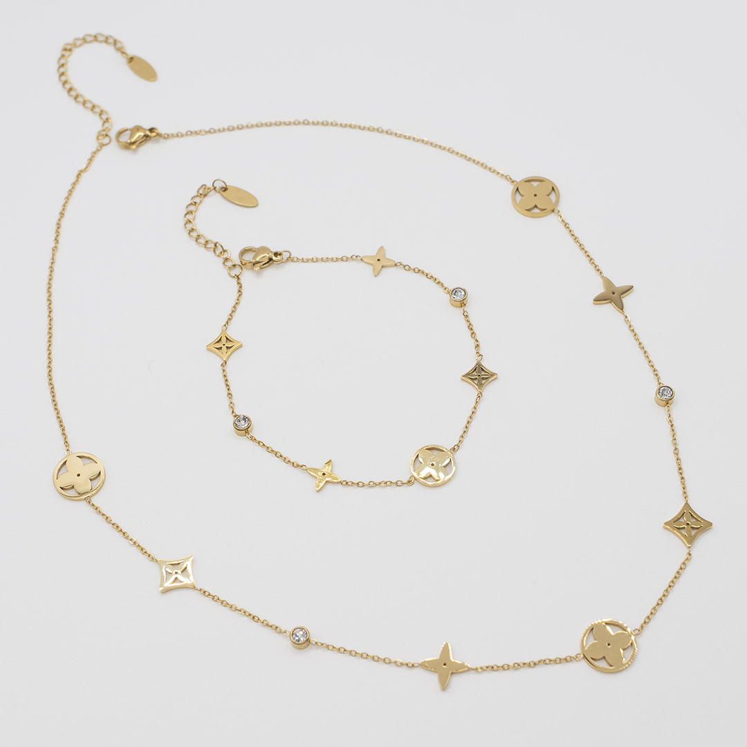 Bransoletka celebrytka z zawieszkami stal chirurgiczna