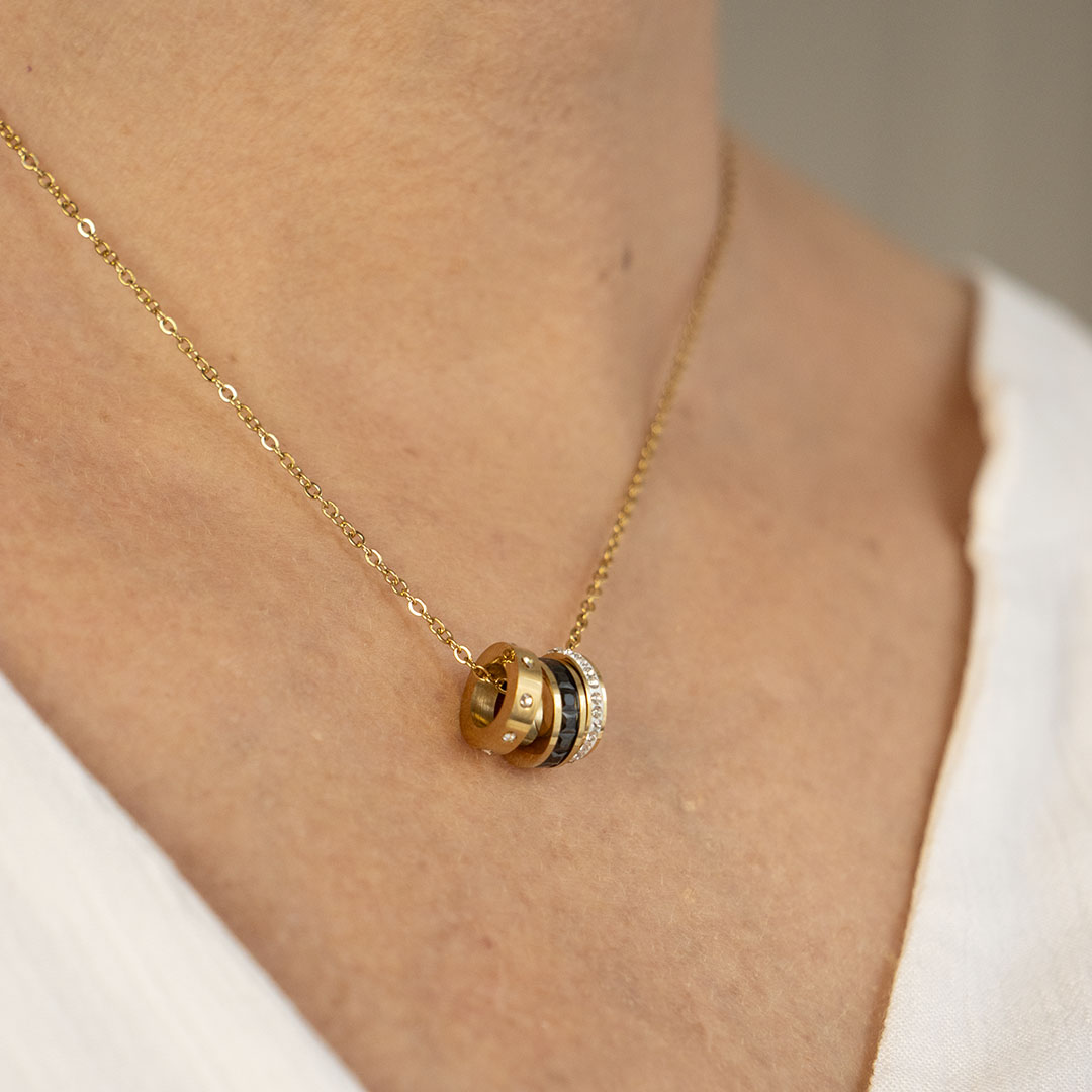 Naszyjnik z okrągłymi zawieszkami stal chirurgiczna