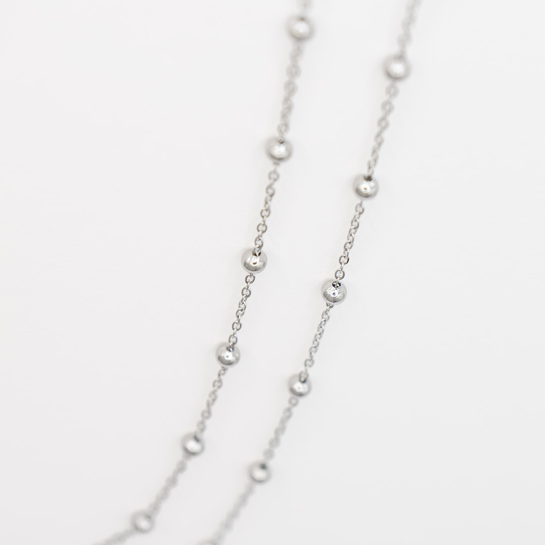 Naszyjnik z kuleczkami podwójny stal chirurgiczna