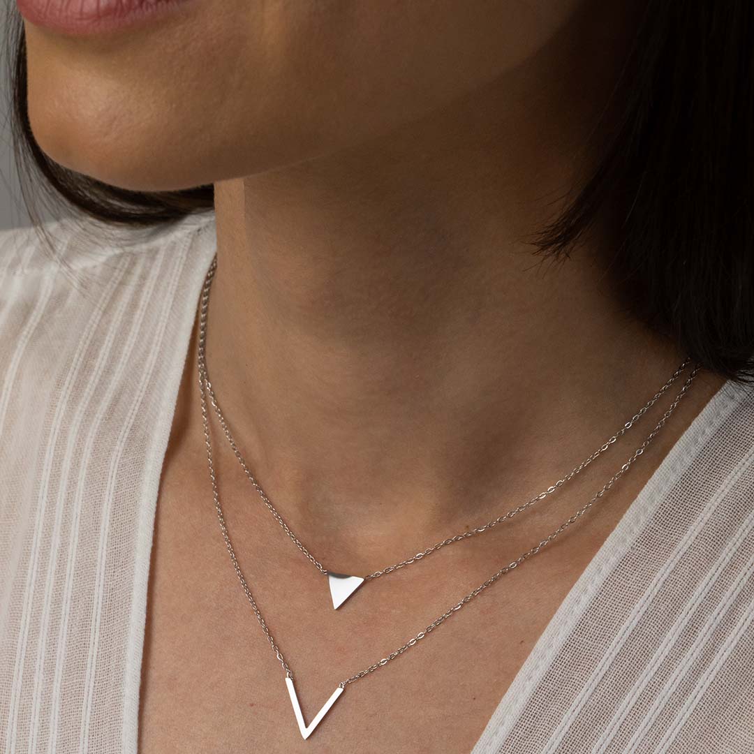 Delikatny podwójny naszyjnik celebrytka stal chirurgiczna