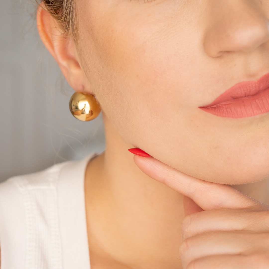 kolczyki kule pozłacane stal szlachetna