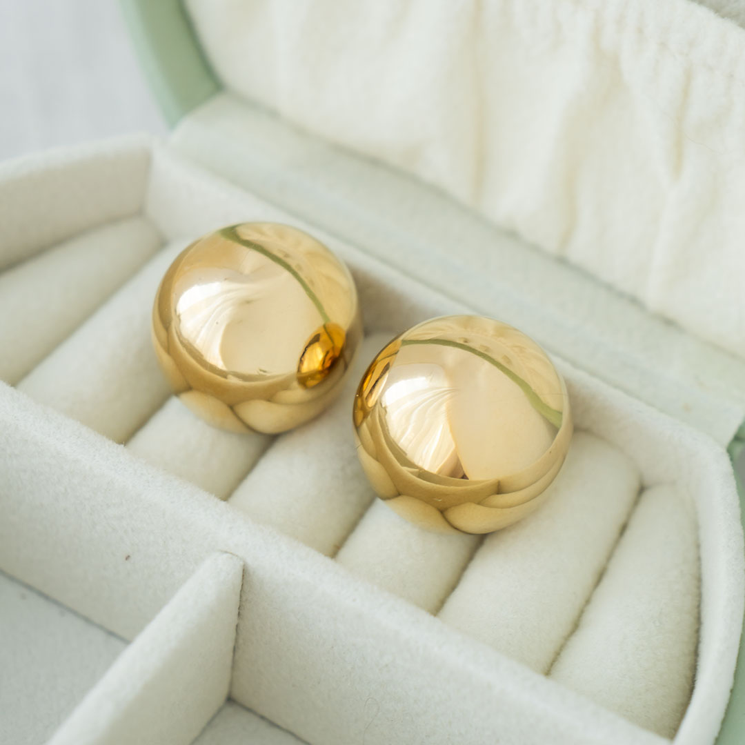 kolczyki kule pozłacane stal szlachetna