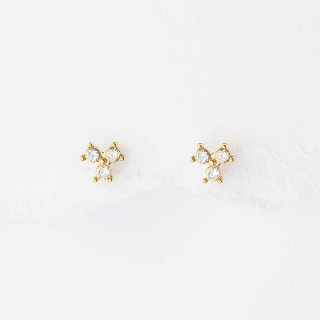 Kolczyki pozłacane z cyrkoniami piercing stal chirurgiczna 