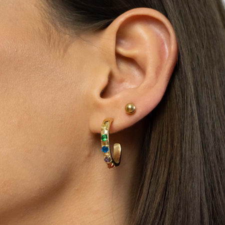 Kolczyki koła z kolorowymi cyrkoniami