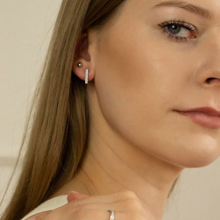 Prostokątne kolczyki z cyrkoniami