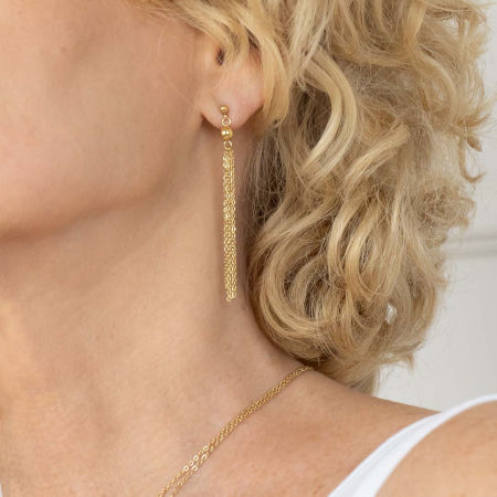 Kolczyki wiszące łańcuszki