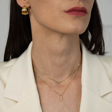 Naszyjnik podwójny z kulką i zawieszką