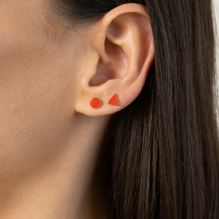 Drobne kolczyki koła czerwone