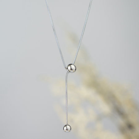 Naszyjnik krawatka z kulkami 2w1