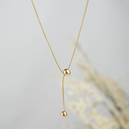 Naszyjnik krawatka z kulką 2w1