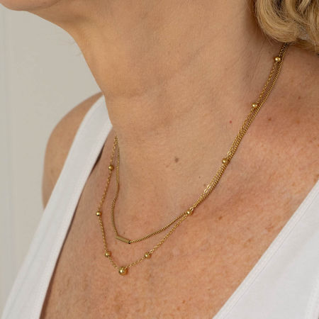 Naszyjnik podwójny z kulkami