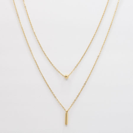 Naszyjnik podwójny z kulką i zawieszką