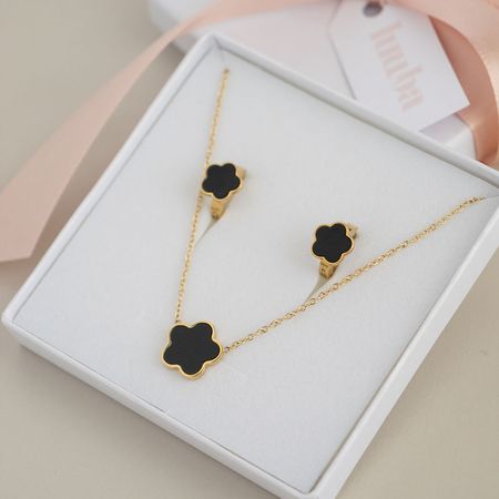 Pozłacany komplet FLOWER naszyjnik i kolczyki