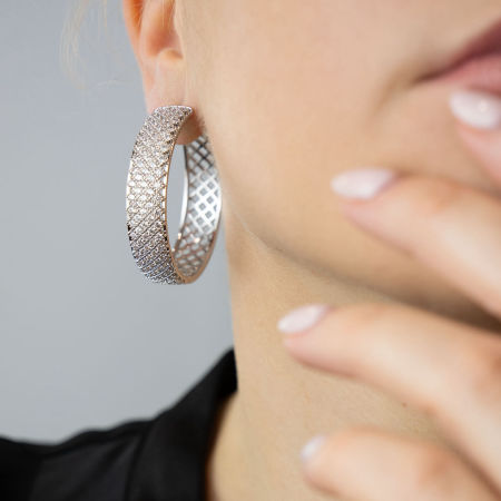 Duże kolczyki koła wysadzane cyrkoniami