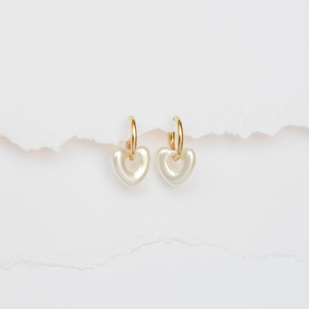 Kolczyki z perłową zawieszką serce