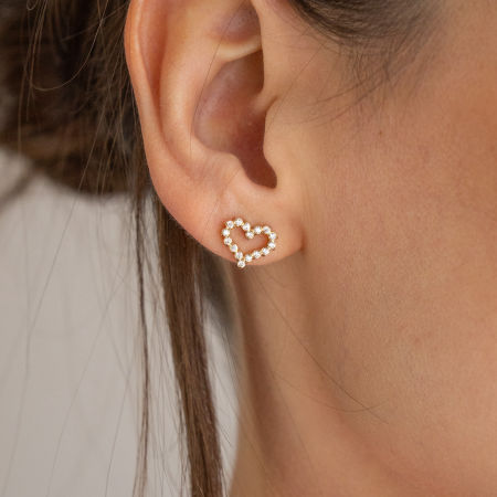 Kolczyki serduszka z cyrkoniami