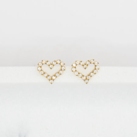Kolczyki serduszka z cyrkoniami