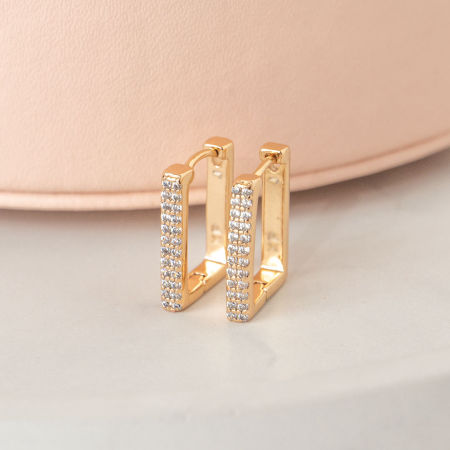 Kolczyki prostokątne z cyrkoniami