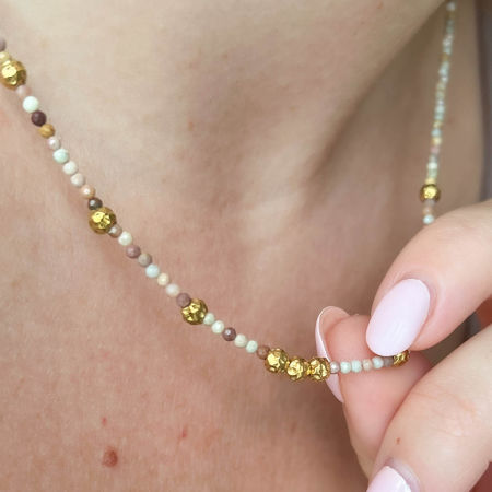 Naszyjnik z kamieni naturalnych Jaspis Gobi